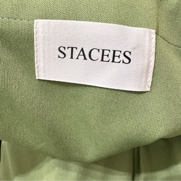 NEW STACEE Off-the-Shoulder Floor-Length Stretch Satin Dress Sz 12 - Picture 8 of 8